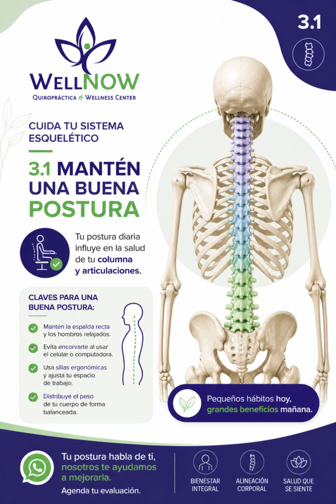 MANTEN UNA BUENA WELLNOW POSTURA 3.1 QUIROPRACTICA