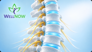 Columna vertebral con nervios luminosos de WellNow